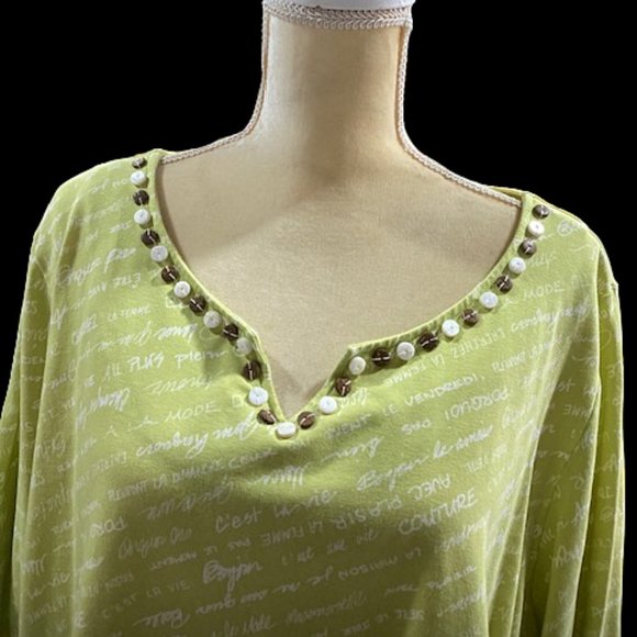 Ruby Rd Woman 3X Lime Green Top - Picture 2 of 10